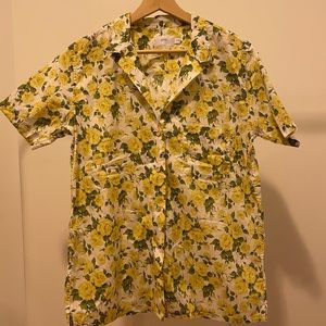onia Floral-Print “Vacation” Short Sleeve Button Down Shirt